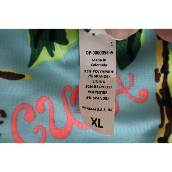 Maaji Women's Sz XL White/Multi Cuba Print 1-Pc L/S Reversible Swimsuit - Picture 5 of 10